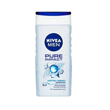 Nivea spg for men Pure Impact 250ml 3in1 | Toaletní mycí prostředky - Sprchové gely - Pánské